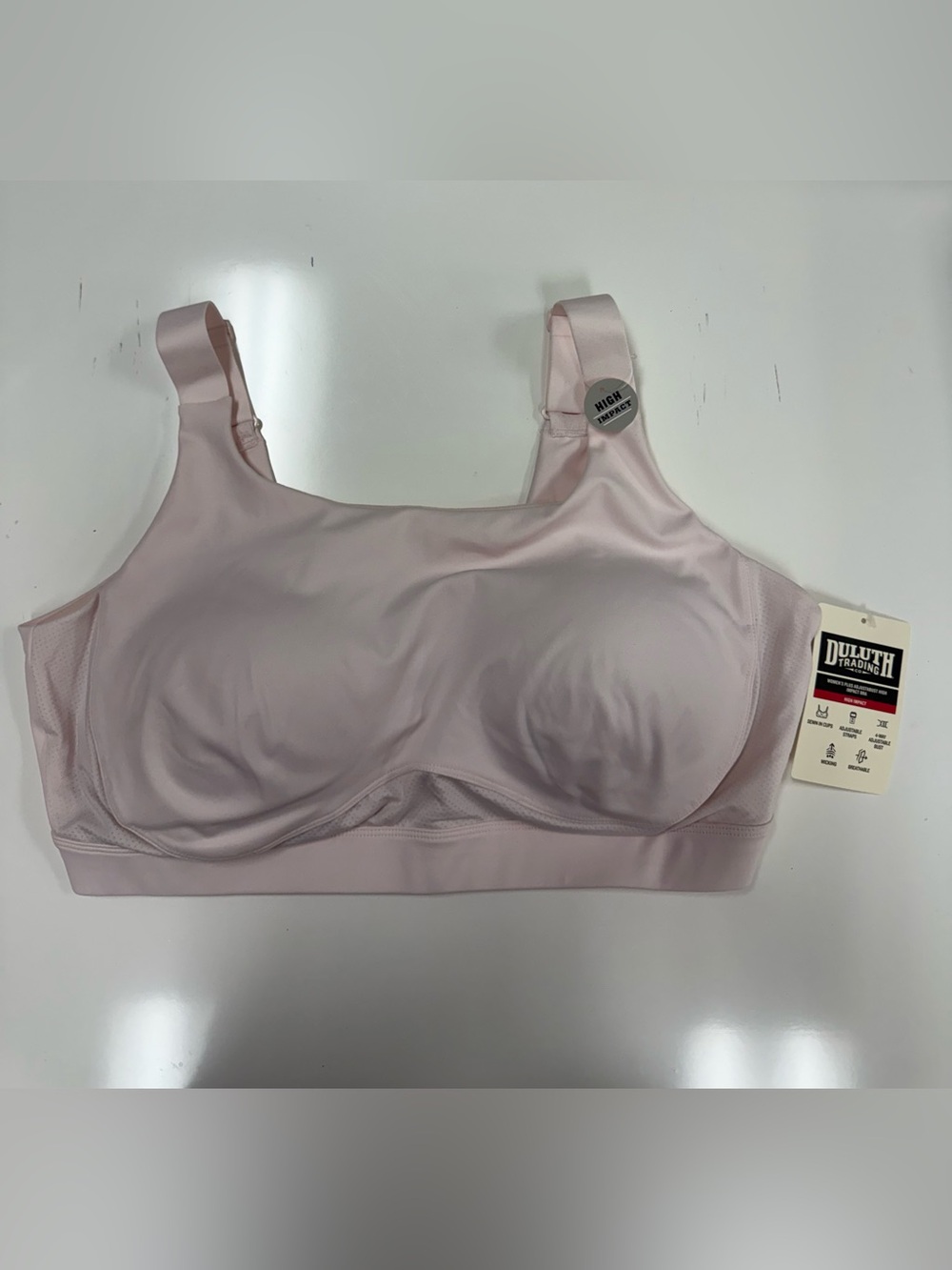 Duluth Trading Co Light Pink High-Comfort Wireless Bra Size 20W